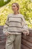 STRIPE OVERSIZED BALLOON SLEEVE KNIT SWEATER sold by Blu Pepper