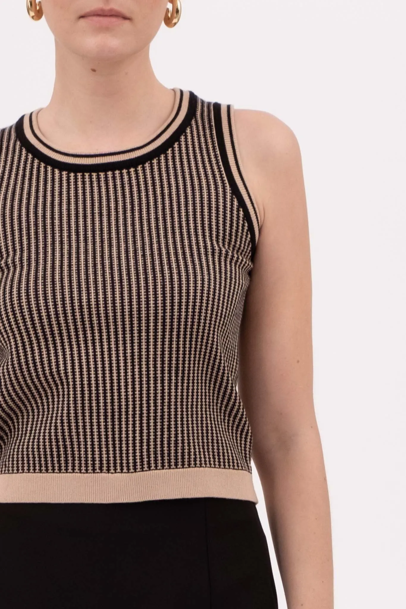 CONTRAST STRIPE SLEEVELESS SWEATER VEST sold by Blu Pepper product image thumbnail 4