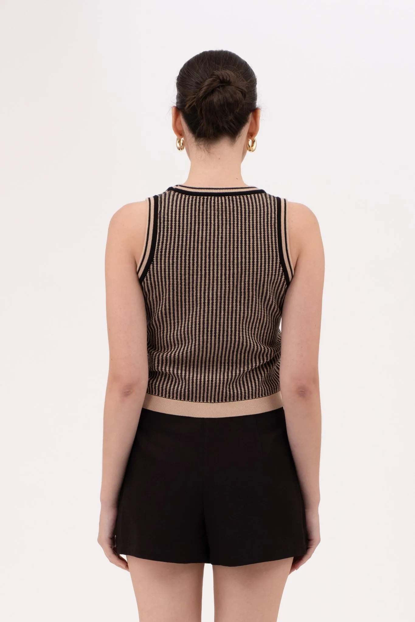 CONTRAST STRIPE SLEEVELESS SWEATER VEST sold by Blu Pepper product image thumbnail 2