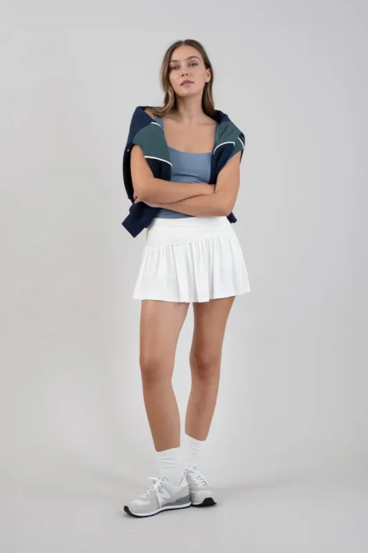 WIDE WAISTBAND TENNIS MINI SKIRT WITH SHORTS sold by Blu Pepper