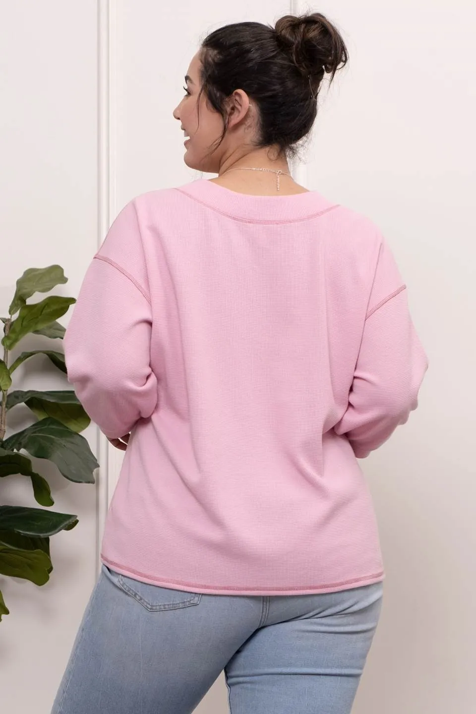 PLUS 3/4 SLEEVE KNIT TOP sold by Blu Pepper product image thumbnail 2