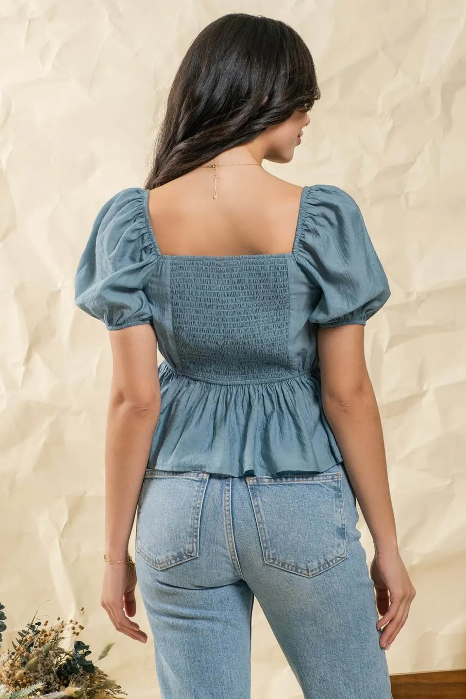 EMPIRE WAIST WOVEN TOP sold by Blu Pepper product image thumbnail 2