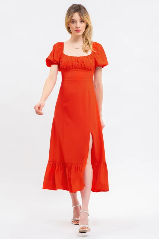 SPLIT THGH MIDI DRESS sold by Blu Pepper