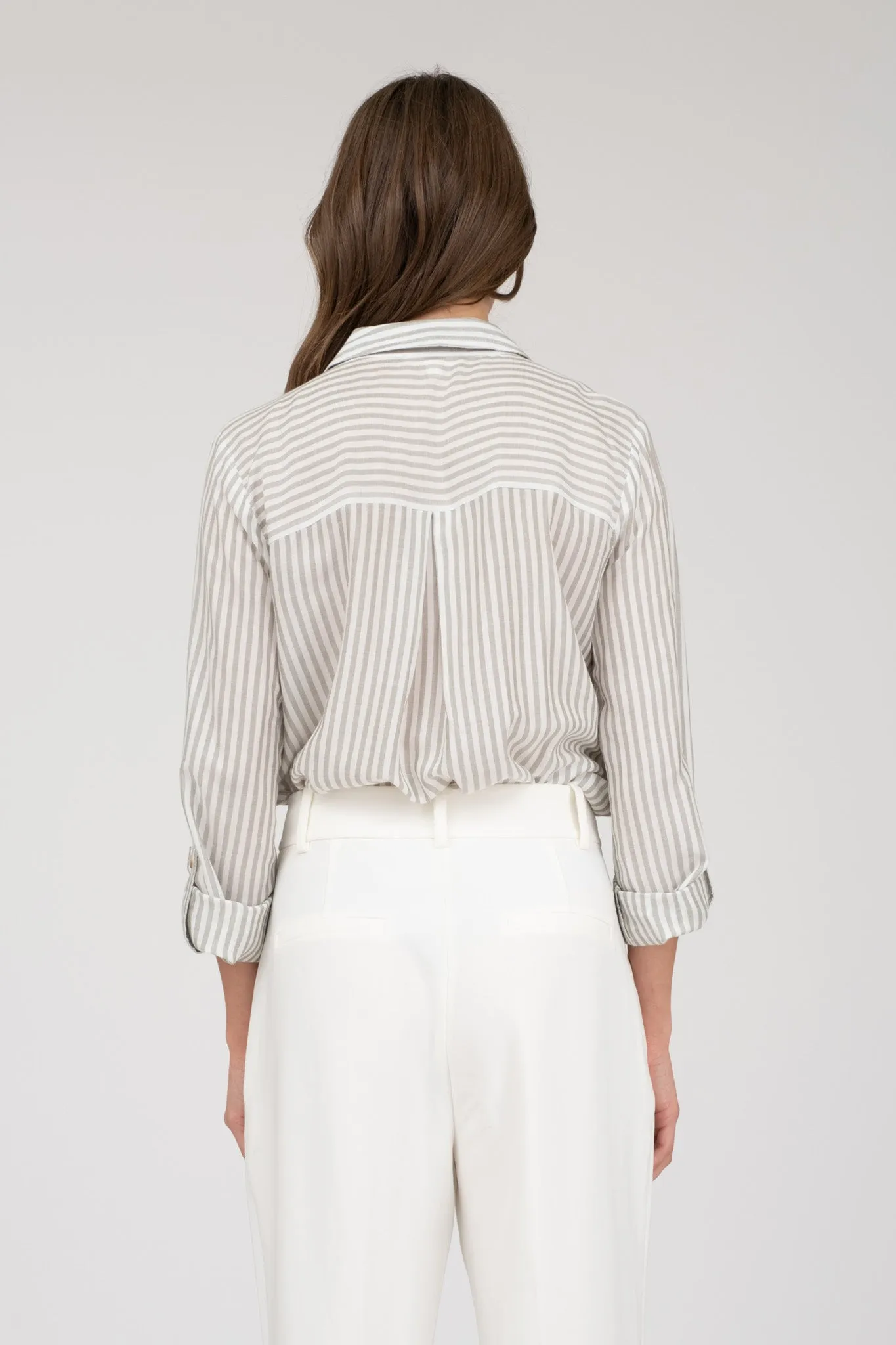 STRIPE COLLARED BUTTON DOWN LIGHTWEIGHT SHIRT sold by Blu Pepper product image thumbnail 2