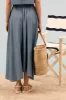 CHAMBRAY PLEATED MIDI SKIRT sold by Blu Pepper