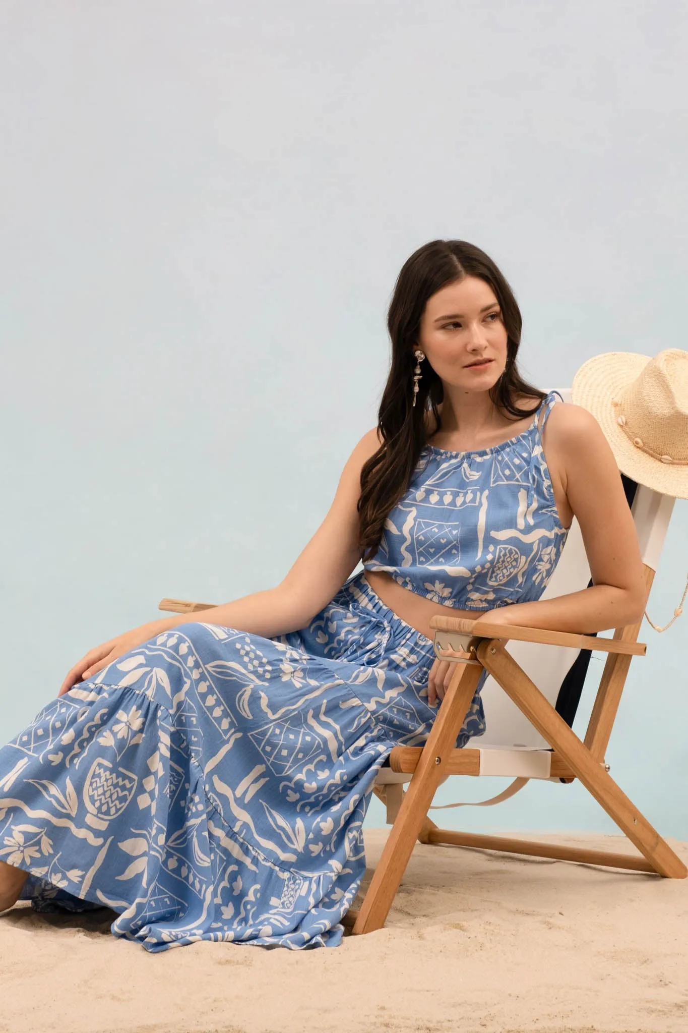 BOHO FLORAL PRINT TIE STRAP HALTER CROP TOP sold by Blu Pepper