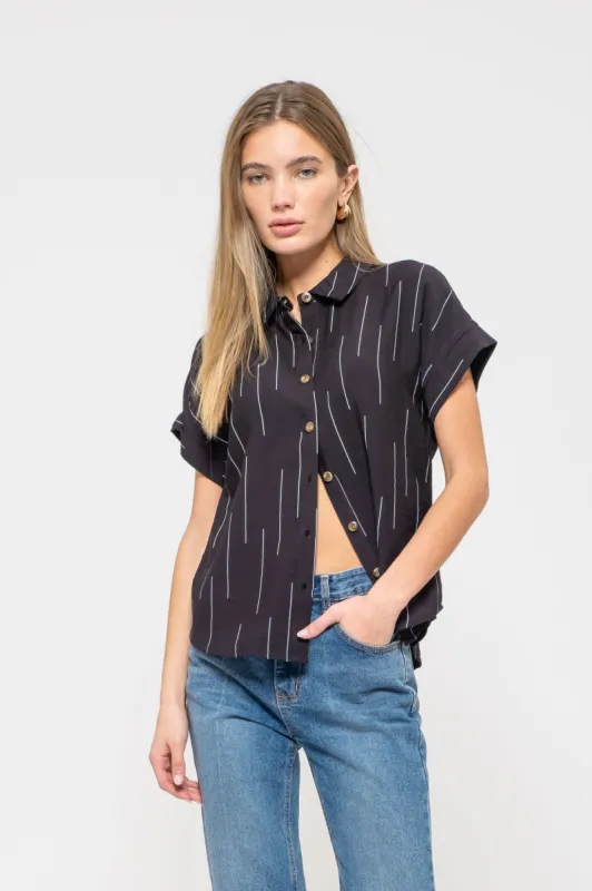 PLUS LINE PRINT COLLARED BUTTON DOWN SHIRT sold by Blu Pepper