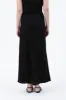 SOLID HIGH WAIST FRONT TIE LINEN MIDI SKIRT sold by Blu Pepper