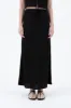 SOLID HIGH WAIST FRONT TIE LINEN MIDI SKIRT sold by Blu Pepper