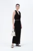 SOLID HIGH WAIST FRONT TIE LINEN MIDI SKIRT sold by Blu Pepper