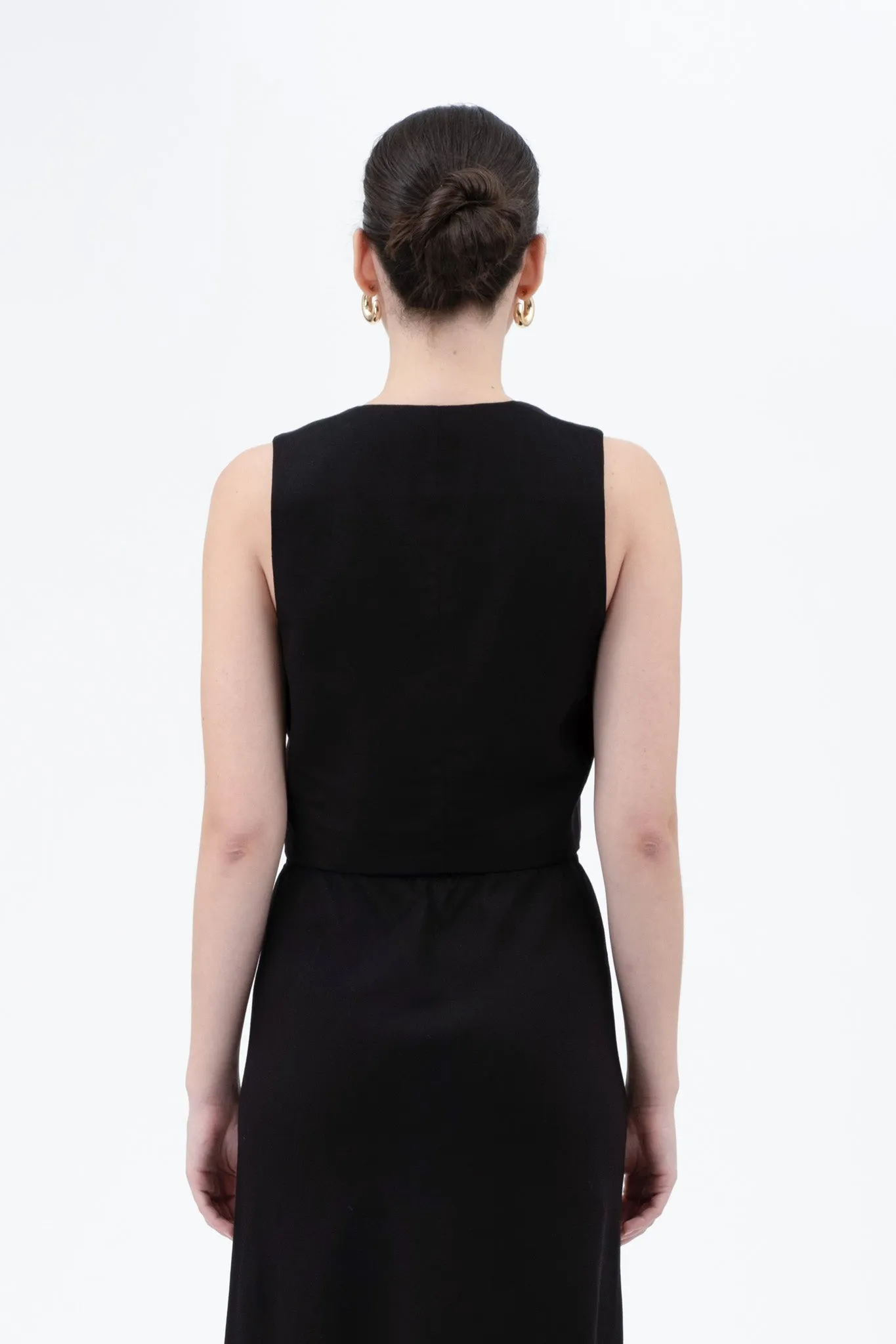 V NECK FRONT TIE CROPPED VEST sold by Blu Pepper product image thumbnail 5