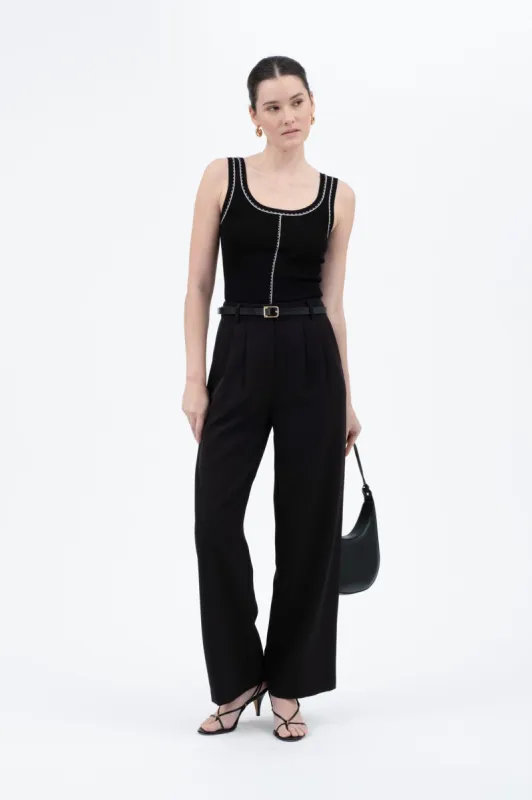 CONTRAST LINE STITCH DETAIL SWEATER KNIT TANK sold by Blu Pepper