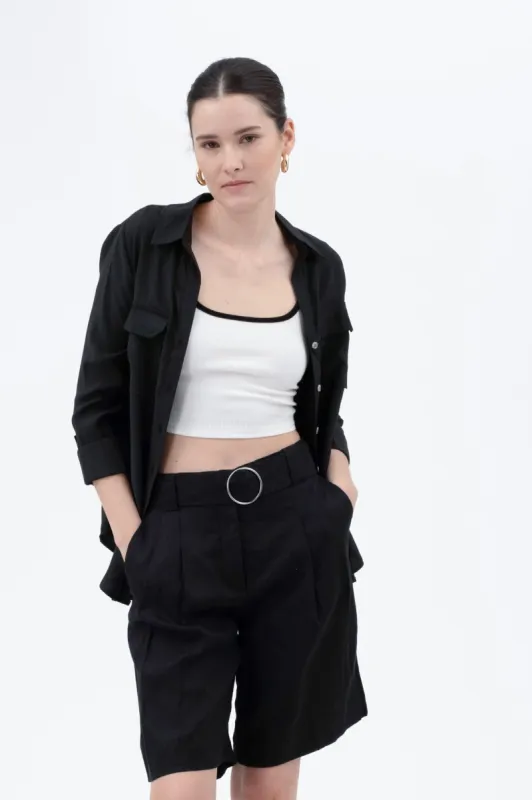 CONTRAST TRIM SLEEVELESS KNIT CROP TOP sold by Blu Pepper
