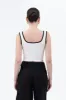 CONTRAST TRIM SLEEVELESS KNIT CROP TOP sold by Blu Pepper