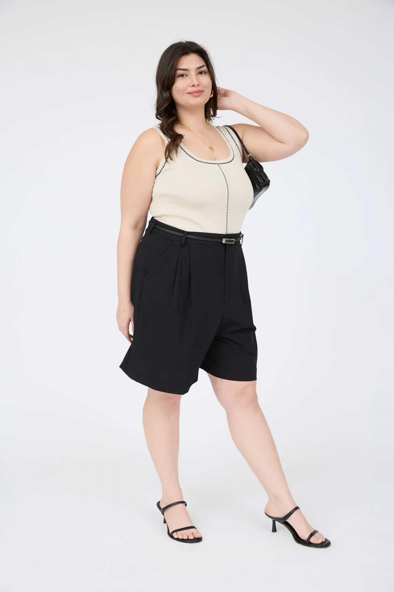 PLUS CONTRAST LINE STITCH DETAIL SWEATER KNIT TANK sold by Blu Pepper product image thumbnail 3