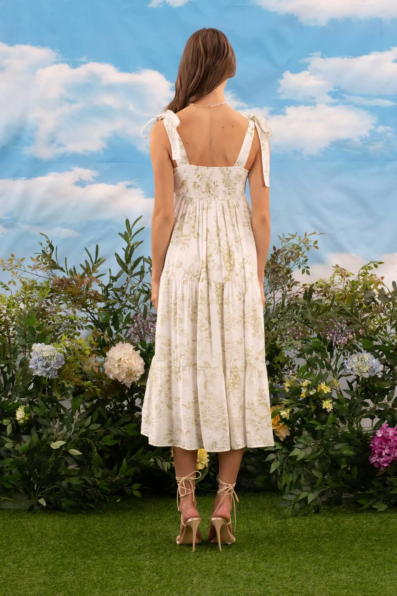 FRUIT BLOSSOM TIERED MIDI DRESS sold by Blu Pepper product image thumbnail 2