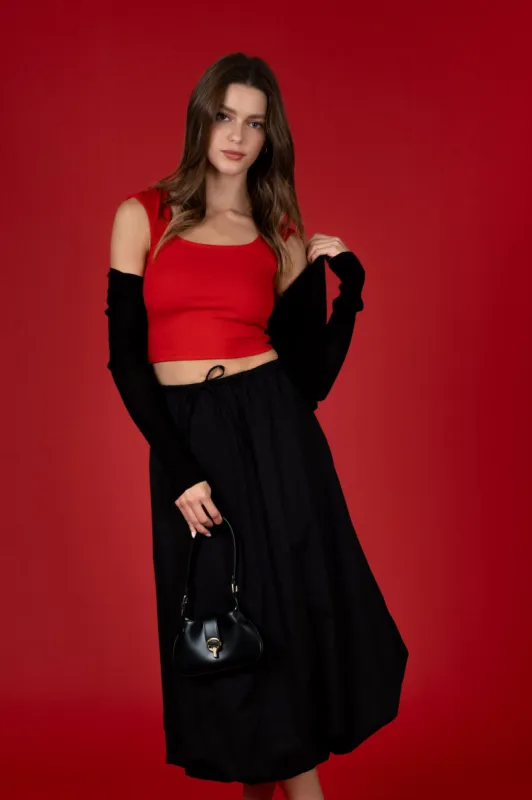 BACK TIE SHORT SLEEVE SWEATER KNIT CROP TOP sold by Blu Pepper