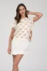 BOW PATTERN SHORT SLEEVE SIDE TIE KNIT PULLOVER sold by Blu Pepper