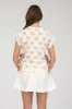 BOW PATTERN SHORT SLEEVE SIDE TIE KNIT PULLOVER sold by Blu Pepper