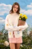 CROCHET FLOWER OPEN FRONT KNIT CARDIGAN sold by Blu Pepper