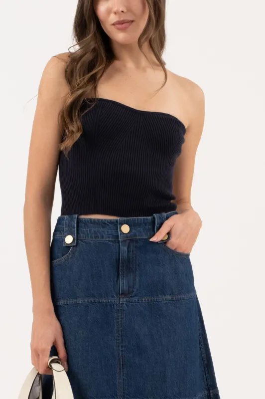 SWEETHEART STRAPLESS SWEATER KNIT TUBE TOP made by Blu Pepper