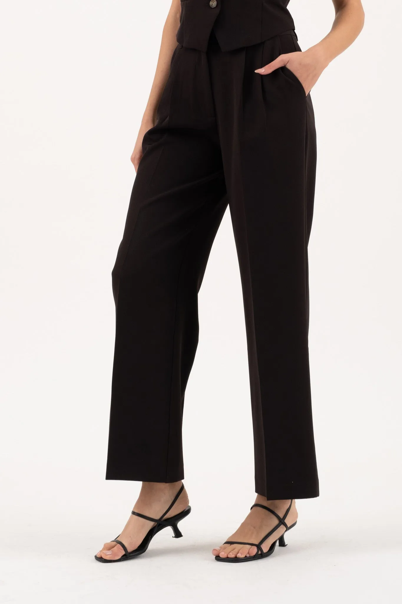 HIGH WAIST FRONT PLEAT WIDE LEG DRESS PANTS sold by Blu Pepper product image thumbnail 3