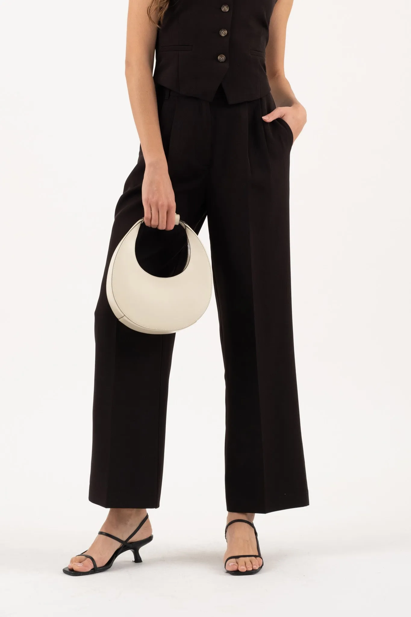 HIGH WAIST FRONT PLEAT WIDE LEG DRESS PANTS sold by Blu Pepper