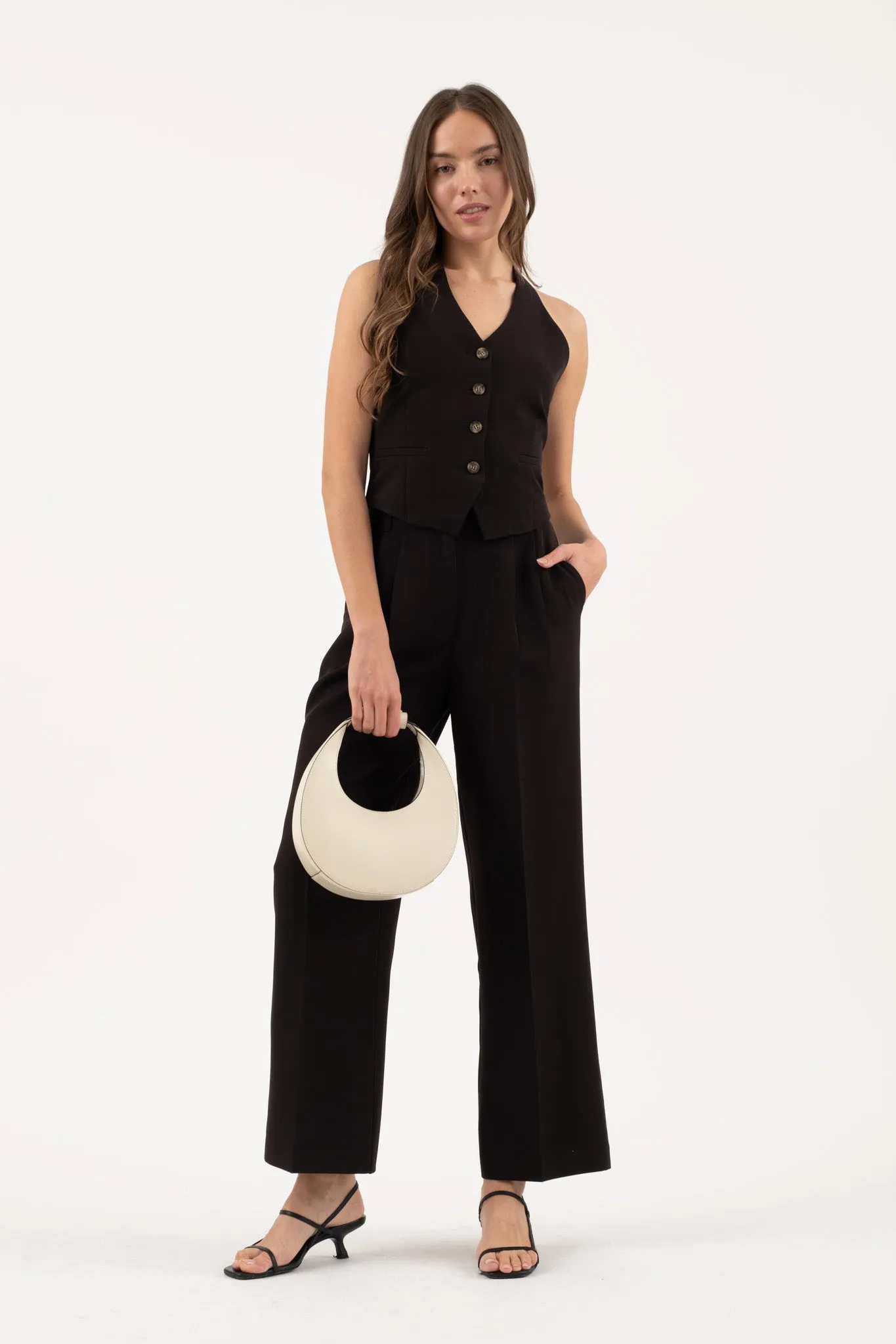 HIGH WAIST FRONT PLEAT WIDE LEG DRESS PANTS sold by Blu Pepper product image thumbnail 5