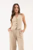 HALTER V NECK BUTTON DOWN OPEN BACK VEST sold by Blu Pepper