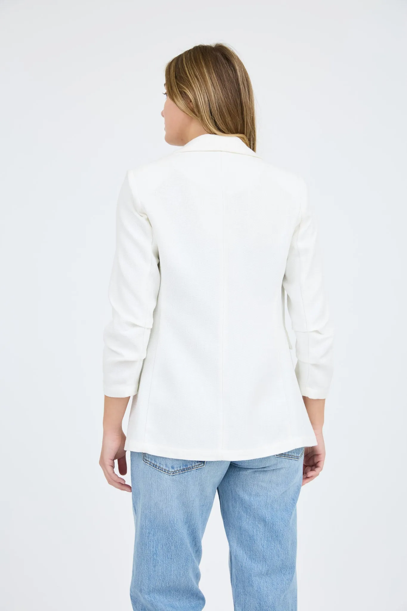 NOTCH COLLAR 3/4 SLEEVE BLAZER sold by Blu Pepper product image thumbnail 2