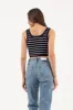 STRIPE SLEEVELESS KNIT CROP TANK TOP sold by Blu Pepper