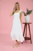 RUFFLE DETAIL EMPIRE WAIST SLEEVELESS MIDI DRESS sold by Blu Pepper