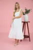 RUFFLE DETAIL EMPIRE WAIST SLEEVELESS MIDI DRESS sold by Blu Pepper