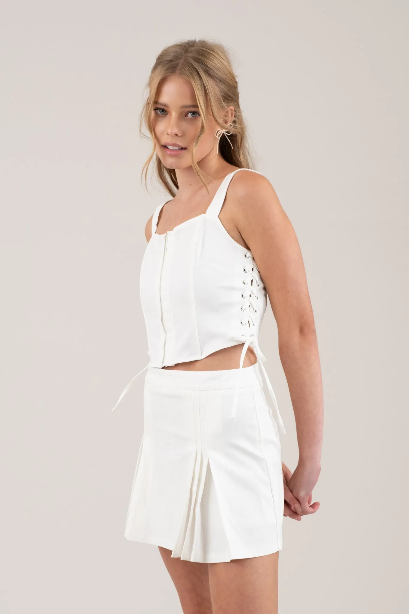 PLEATED MINI SKIRT WITH SHORTS sold by Blu Pepper product image thumbnail 4