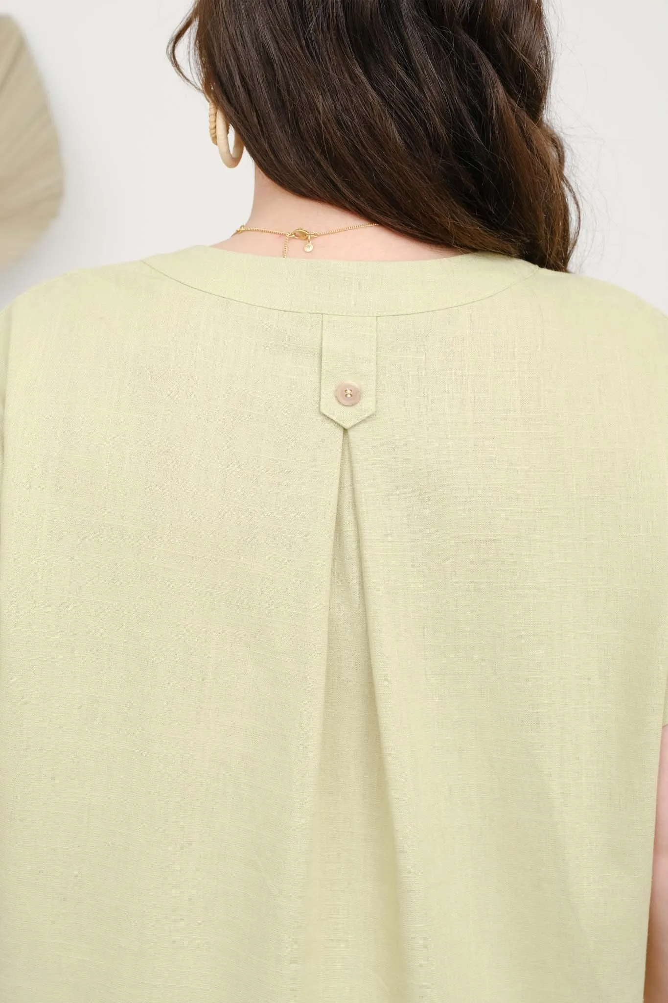 PLUS HENLEY SHORT BATWING SLEEVE U HEM TOP sold by Blu Pepper product image thumbnail 4