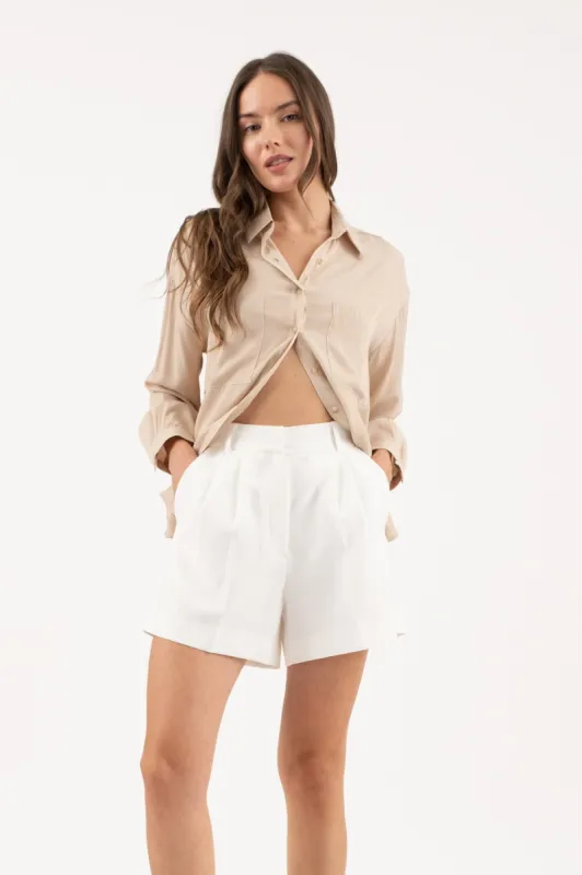 OVERSIZED BUTTON DOWN LONG SLEEVE SHIRT sold by Blu Pepper