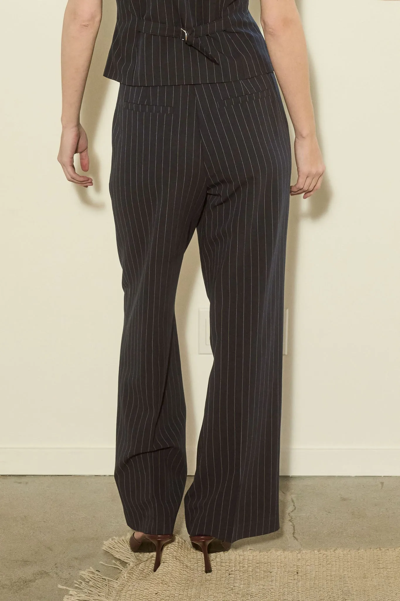 PINSTRIPE PLEATED WIDE LEG DRESS PANTS sold by Blu Pepper product image thumbnail 2