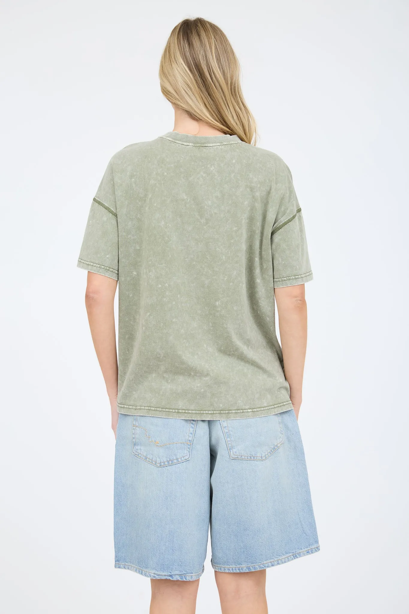 GOOD VIBES WASHED SHORT SLEEVE KNIT T-SHIRT sold by Blu Pepper product image thumbnail 2