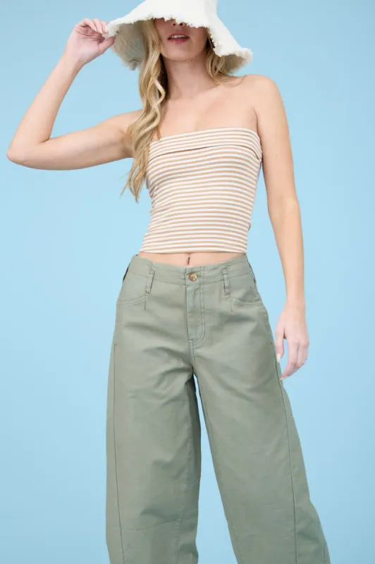 WIDE LEG CAPRI PANTS sold by Blu Pepper