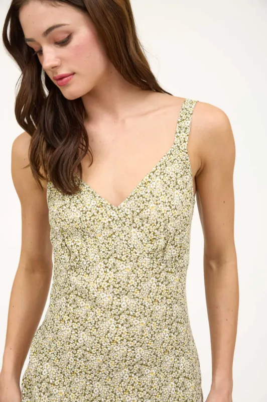 FLORAL V NECK SLEEVELESS SLIP MIDI DRESS sold by Blu Pepper