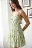 FLORAL SPAGHETTI STRAP BACK TIE TIERED MINI DRESS sold by Blu Pepper