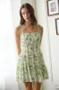 FLORAL SPAGHETTI STRAP BACK TIE TIERED MINI DRESS sold by Blu Pepper