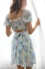 FLORAL CORSET DETAIL BACK TIE MINI DRESS sold by Blu Pepper