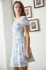 FLORAL CORSET DETAIL BACK TIE MINI DRESS sold by Blu Pepper