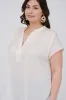 PLUS DROP SHOULDER BUTTON FRONT BLOUSE sold by Blu Pepper
