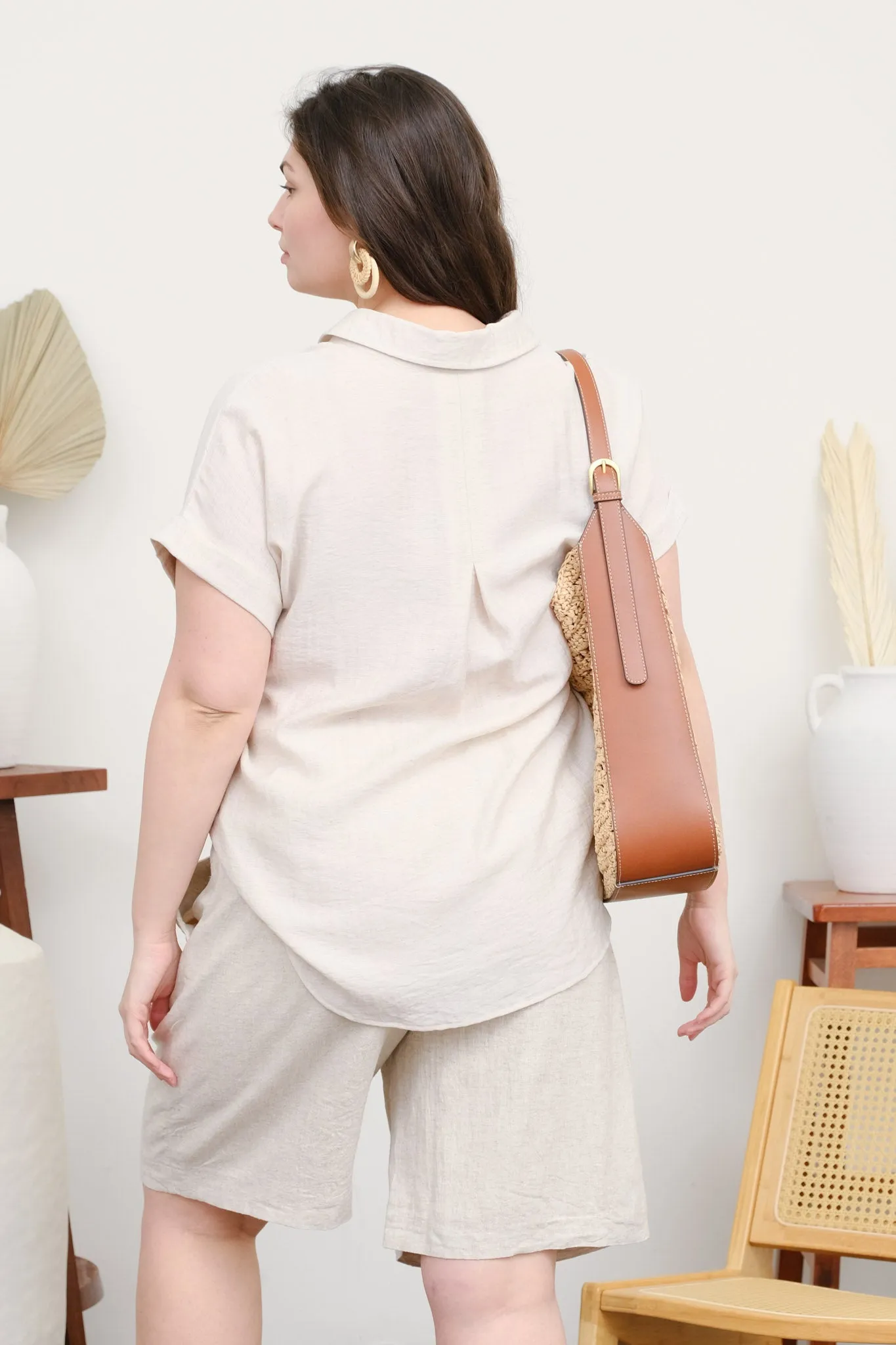 PLUS COLLARED CUFF SLEEVE BACK PINTUCK SHIRT sold by Blu Pepper product image thumbnail 5