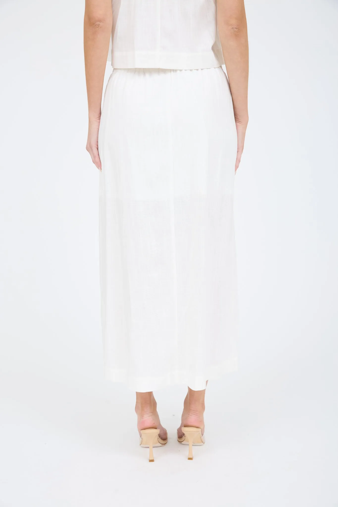 BUTTON FRONT LINEN MIDI SKIRT sold by Blu Pepper product image thumbnail 5