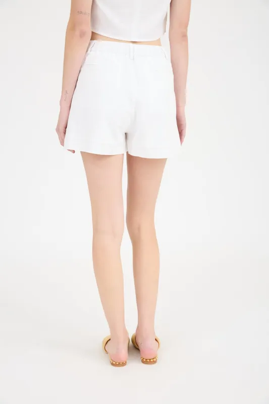 HIGH WAIST FRONT PLEAT SHORTS sold by Blu Pepper