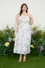 PLUS FRUIT PRINT SMOCKED SLEEVELESS MIDI DRESS sold by Blu Pepper