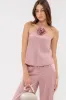 ROSETTE SATIN HALTER TOP sold by Blu Pepper